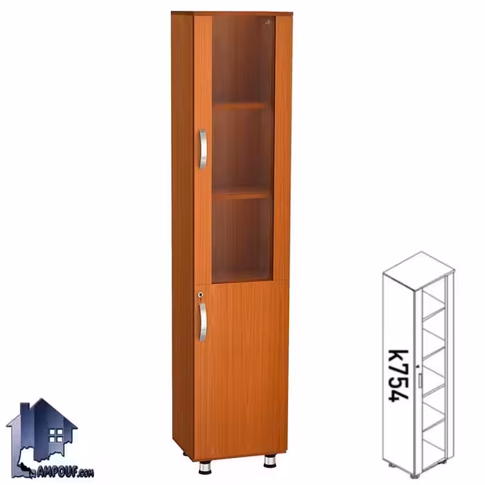 کتابخانه کناره تمام شیشه ماهان BCSN745