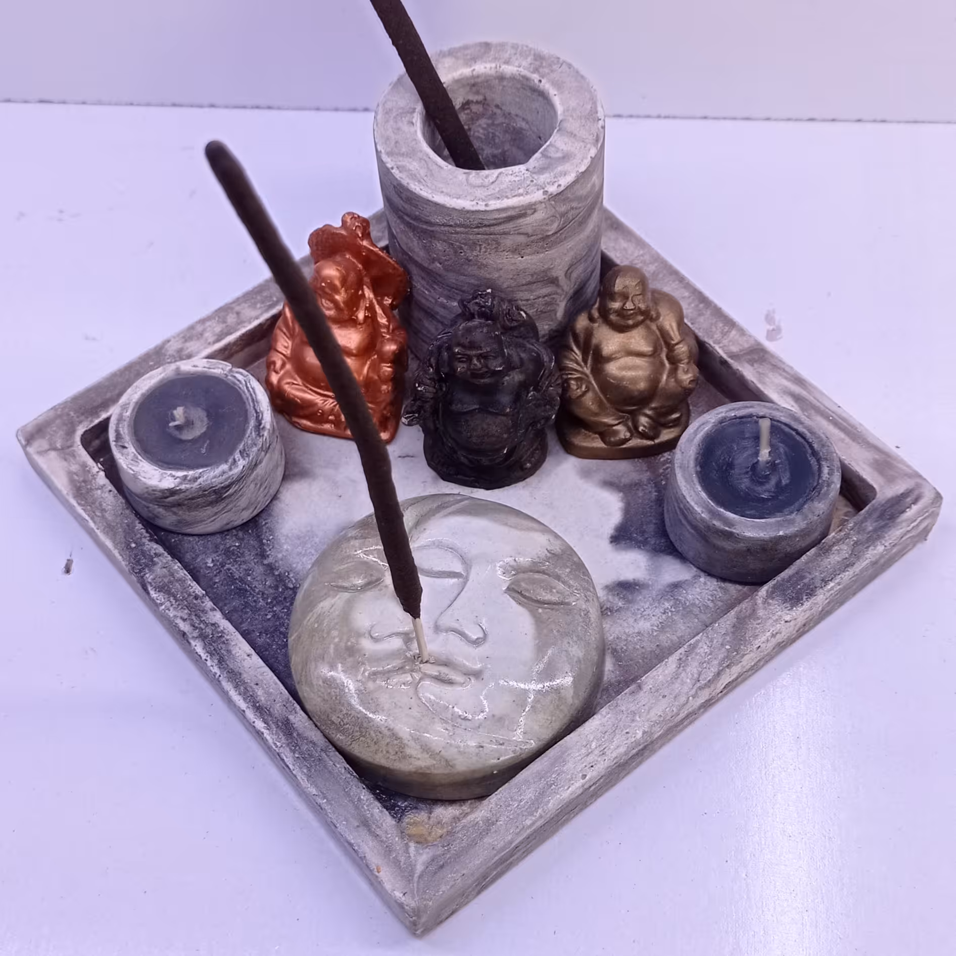 ست کامل جای عودی  شمع در رنگهای مختلف و با سلیقه مشتری 