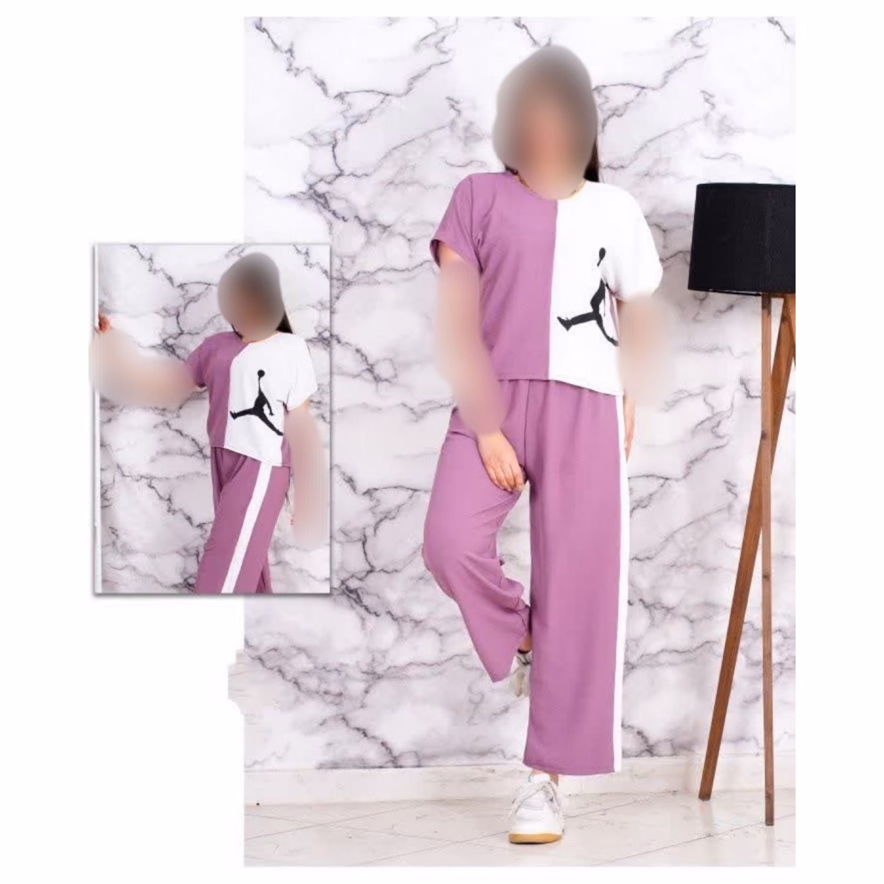 کراپ شلوار زنانه و دخترانه ست تی شرت شلوار زنانه ست کراپ شلوار دخترانه ابرو بادی ست شیک جدید خنک تابستانه جدید