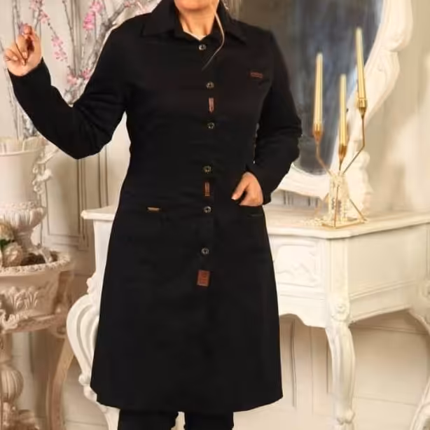 مانتو مشکی نخی میله ای