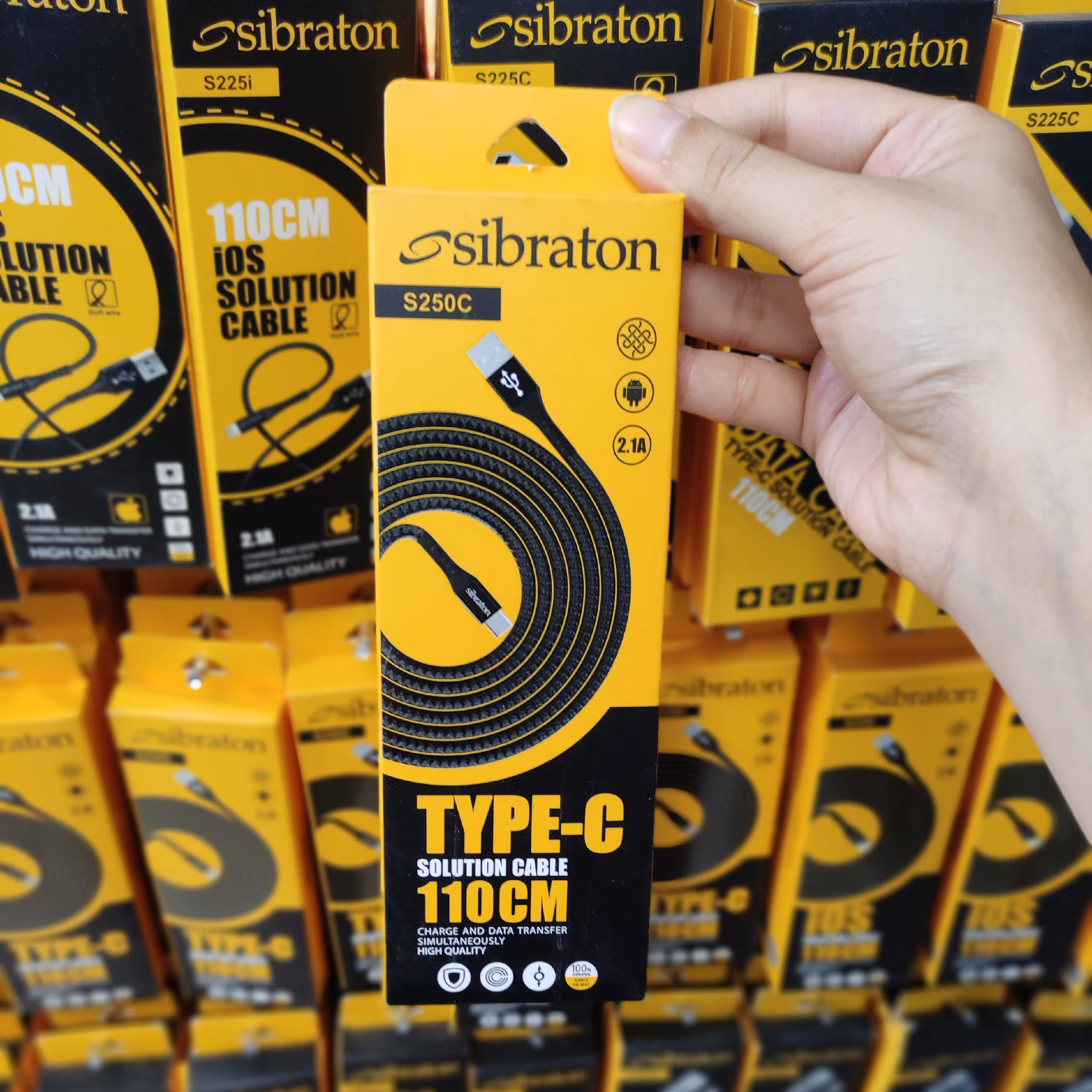 کابل شارژر تایپ سی برند Sibraton , S250c