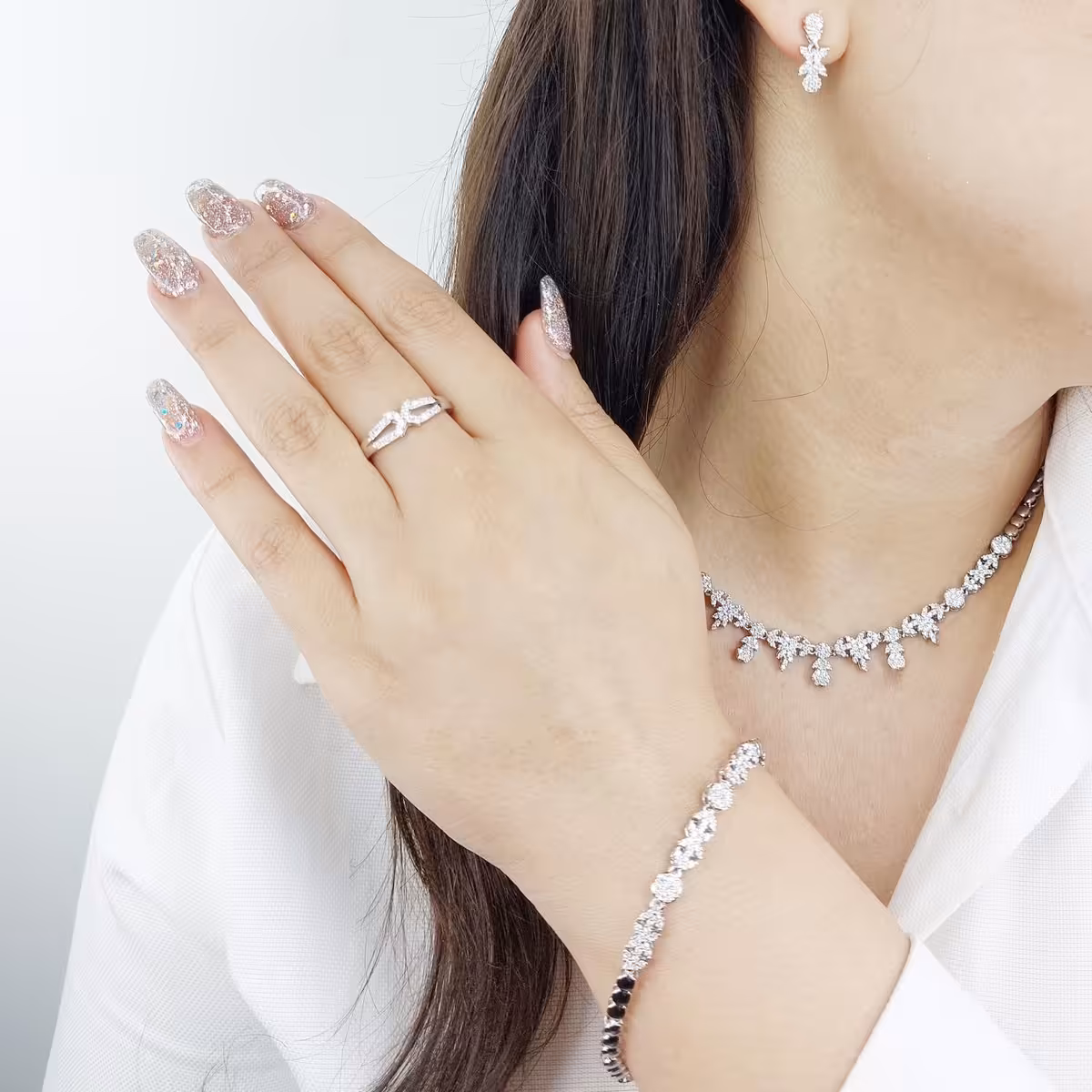 سرویس آویز فلاور طرح جواهر کد 10491