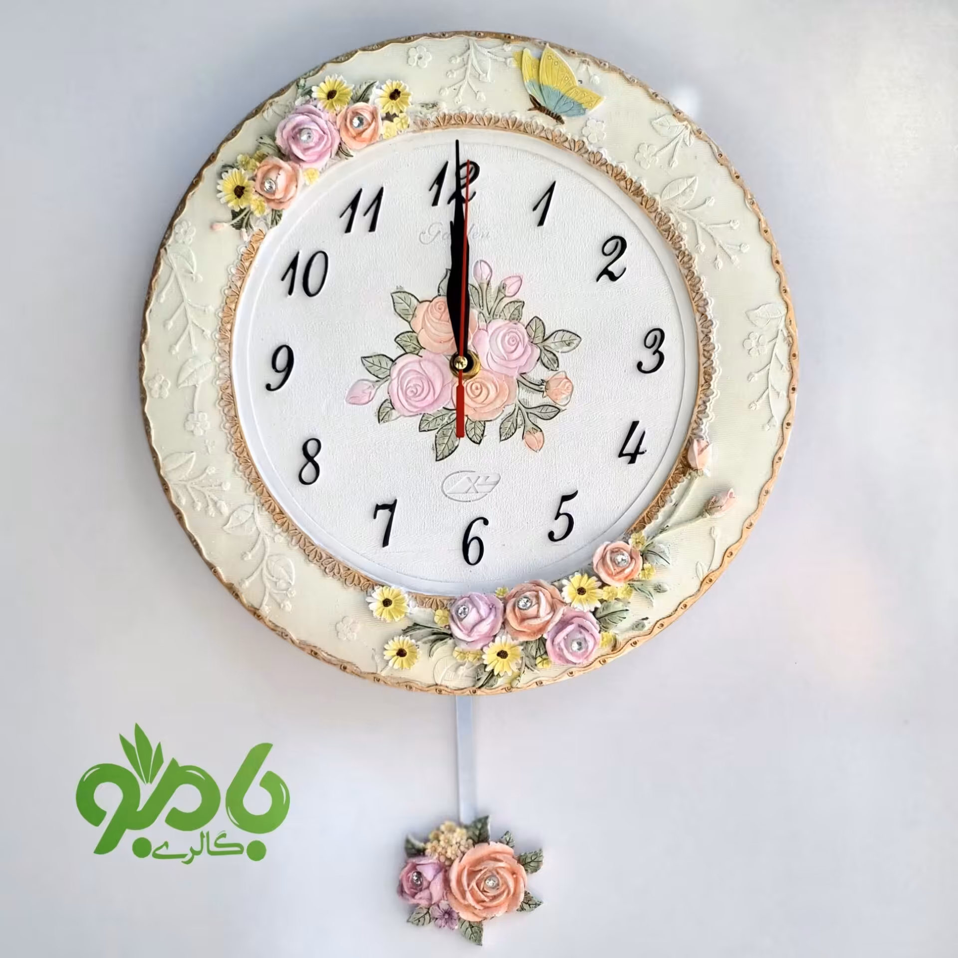 ساعت دیواری رزینی پاندول دار 120