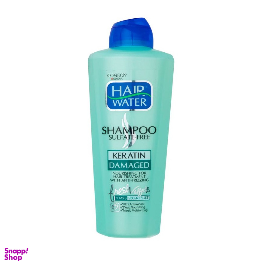 شامپو کامان (Comeon) مدل Hair Water بدون سولفات کراتینه حجم 400 میلی لیتر