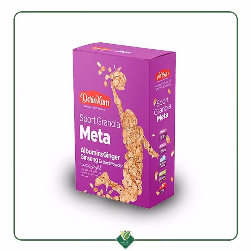گرانولا(جودوسر پرک صبحانه)،شیره خرما،حاوی جنسینگ و آلبومین و زنجبیل درین کام 300 گرمی