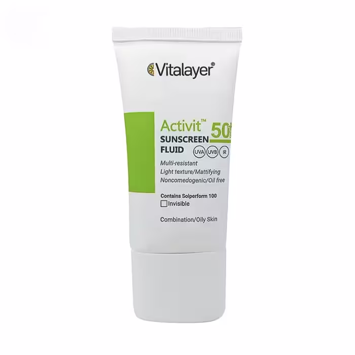 فلوئید ضد آفتاب SPF50 پوست چرب ویتالیر مدل اکتی ویت در 3 رنگ حجم 50 میلی لیتر