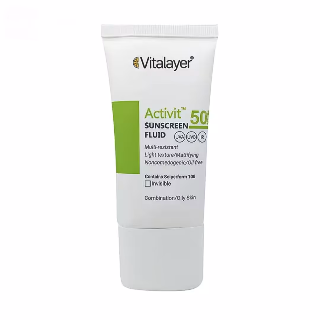 فلوئید ضد آفتاب SPF50 پوست چرب ویتالیر مدل اکتی ویت در 3 رنگ حجم 50 میلی لیتر