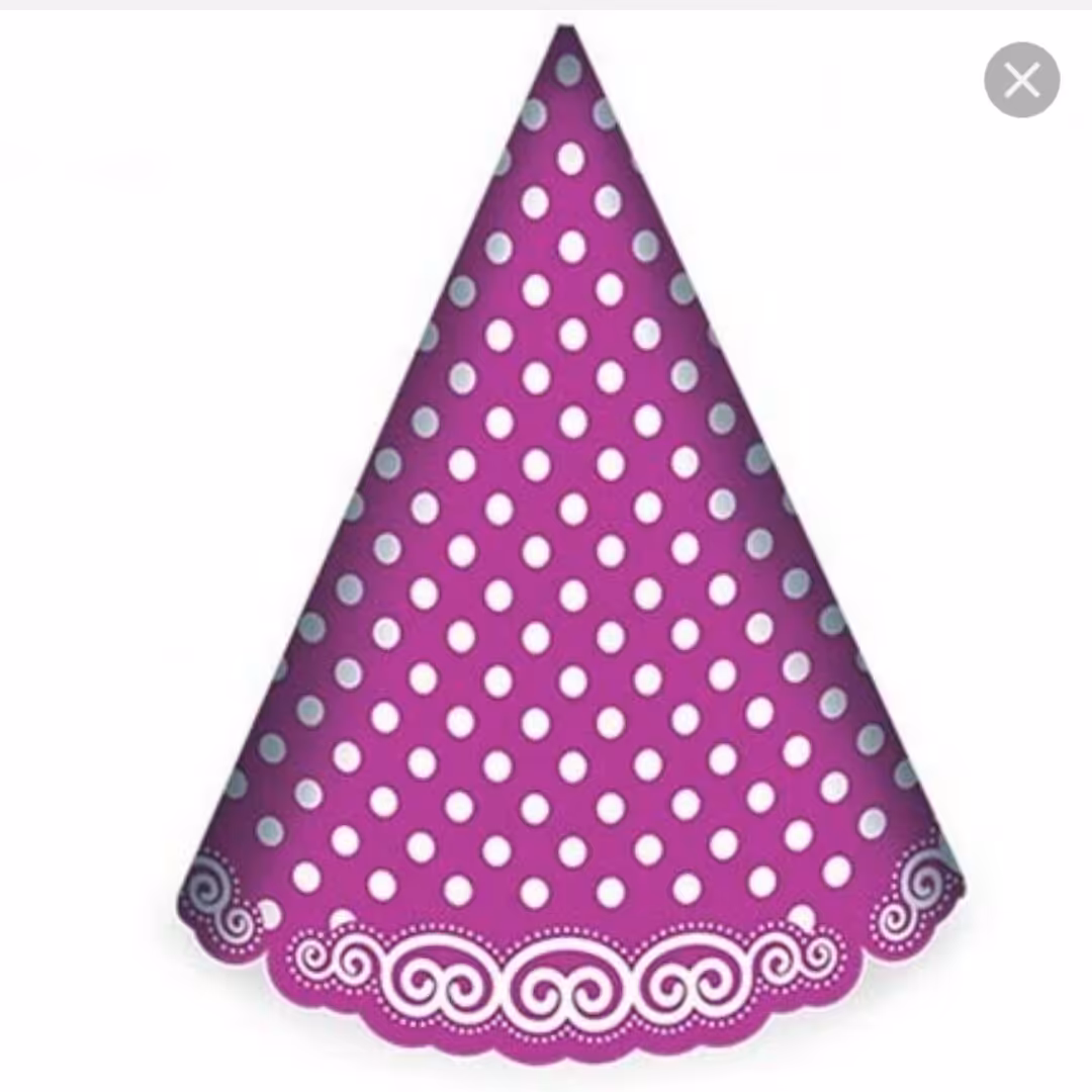 کلاه تم تولد خالدار بنفش 