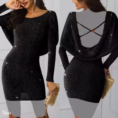 پیراهن مهمانی زنانه لمه مدل کوتاه