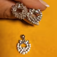 نیم ست جواهر نقره   