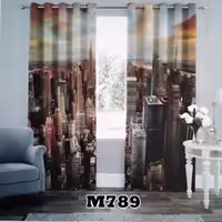 پرده چاپی پانچ دو قواره طرح منظره کد m789