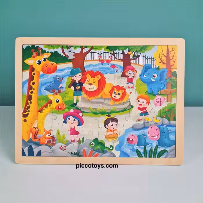 پازل چوبی 100 تکه مدل باغ وحش کد P/MY8004/C