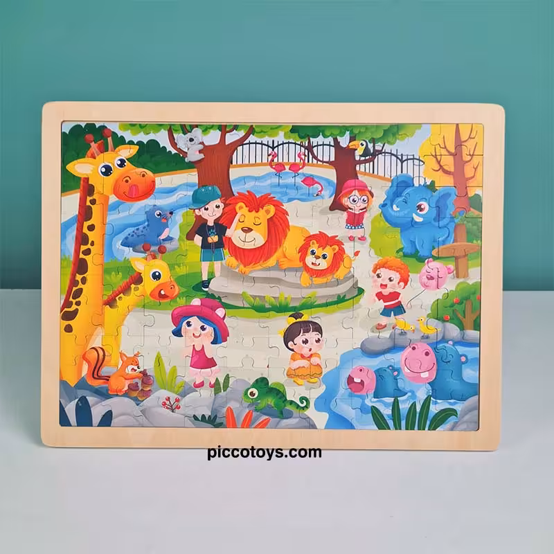 پازل چوبی 100 تکه مدل باغ وحش کد P/MY8004/C