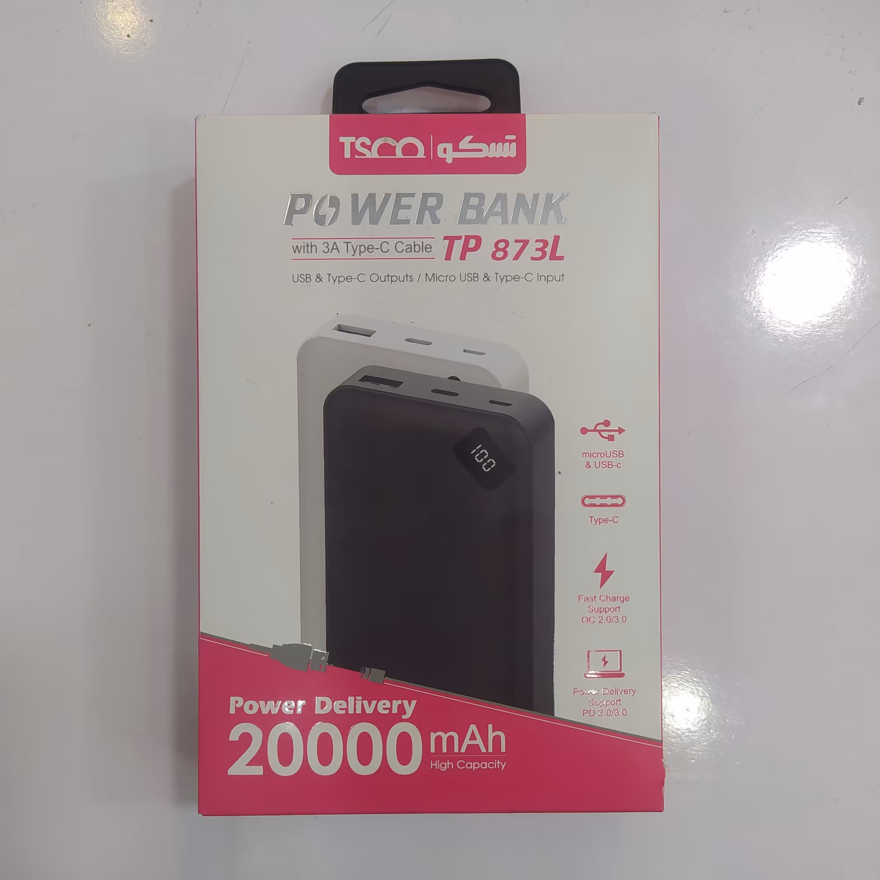 شارژر همراه تسکو مدل TP 873L ظرفیت 20000 میلی آمپر ساعت