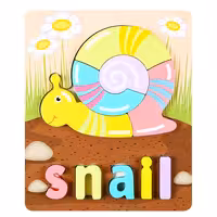 پازل چوبی جاگذاری آموزشی طرح حلزون کد P/4098/SN