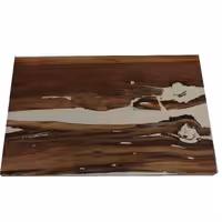 میز وسط مبلی رزینی سفید و چوب گردو 