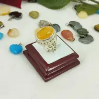 انگشتر نقره مردانه سیترین سلین کالا کد 11780002