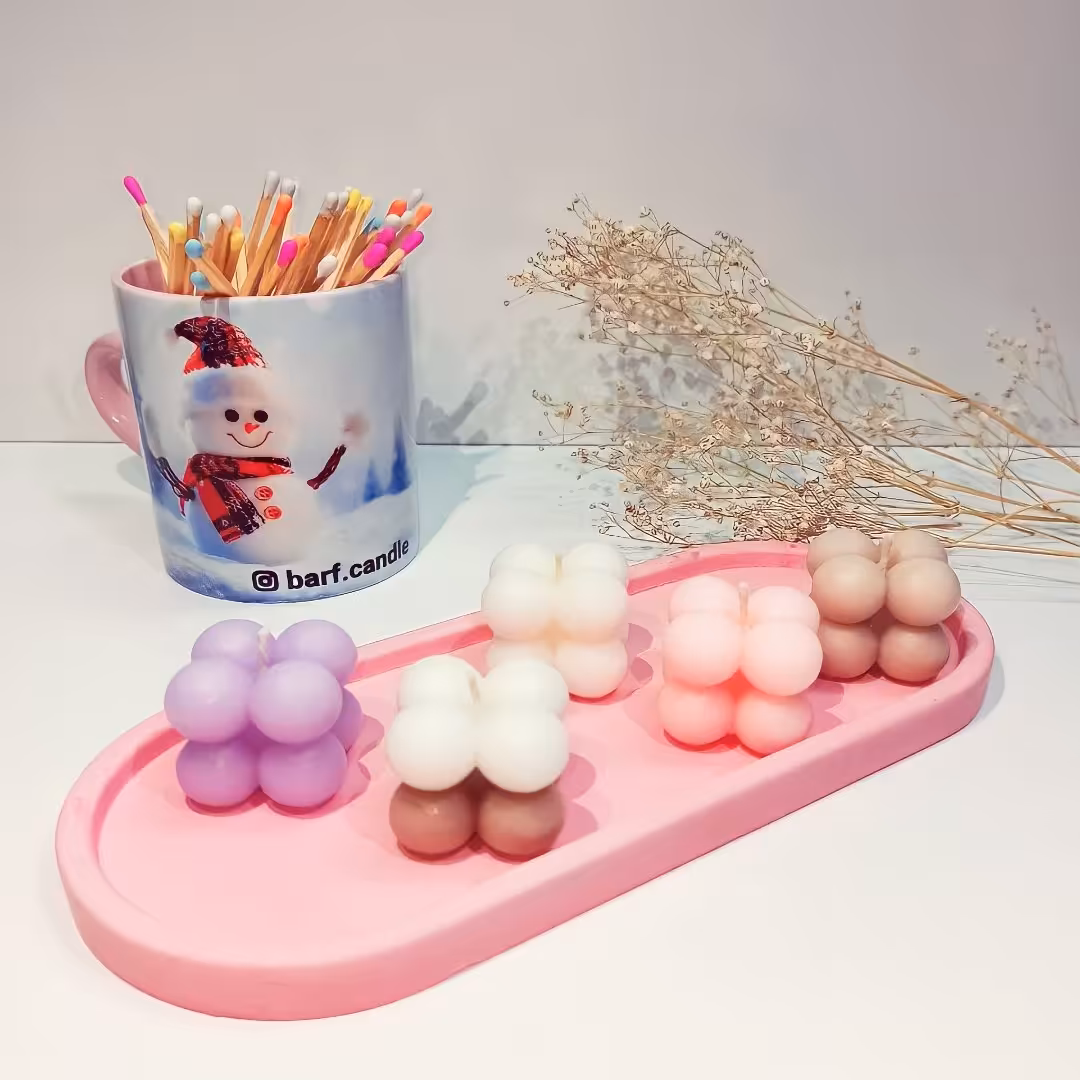 شمع روبیک چهارتایی کوچک قابل سفارش در  رنگ دلخواه شما به صورت تکی و عمده 