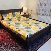 حراج روتختی کشدار دونفره 3 تیکه طرح ترک پارچه تنسل مدل آفتاب گردان عرض (160)