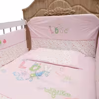 ست رختخواب نوزاد 6 تکه دخترانه طرح لاو کارترلیب Carterliebe