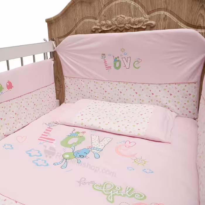 ست رختخواب نوزاد 6 تکه دخترانه طرح لاو کارترلیب Carterliebe