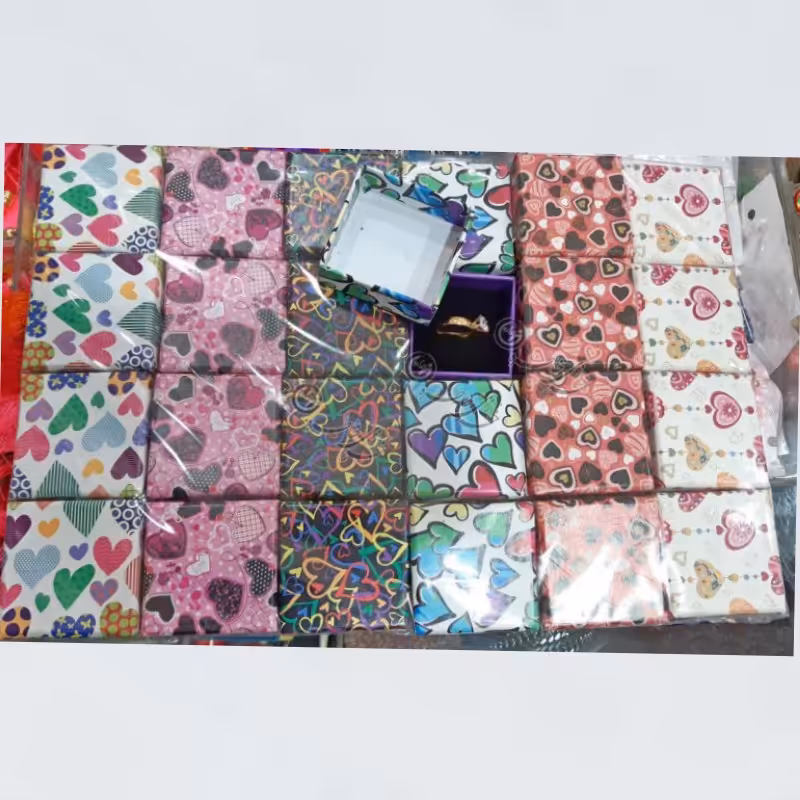جعبه انگشتر هاردباکس طرح قلب بسته 24 عددی

