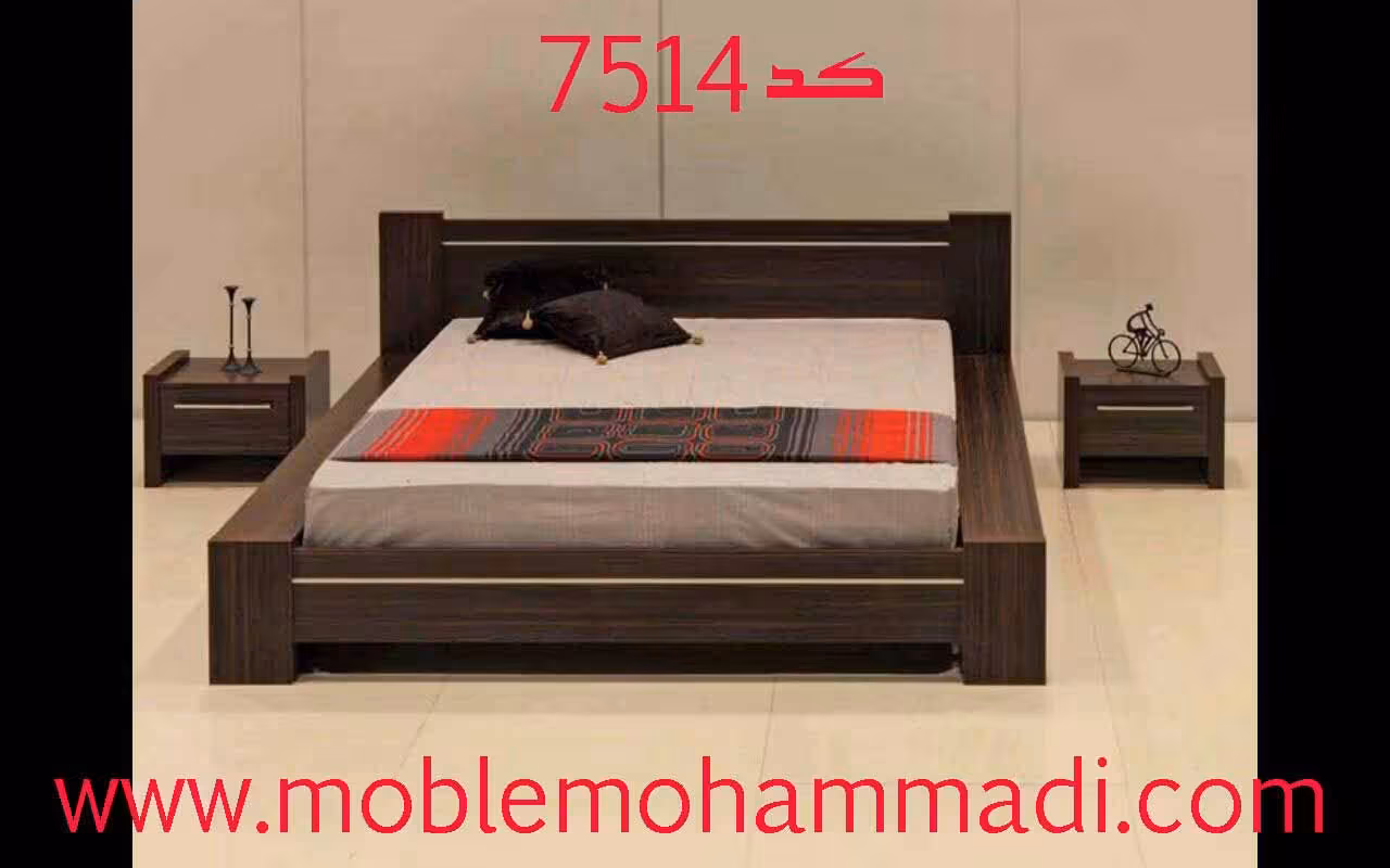 سرویس خواب ام دی اف کد7514شامل تخت/پاتختی/دراور/قاب اینه