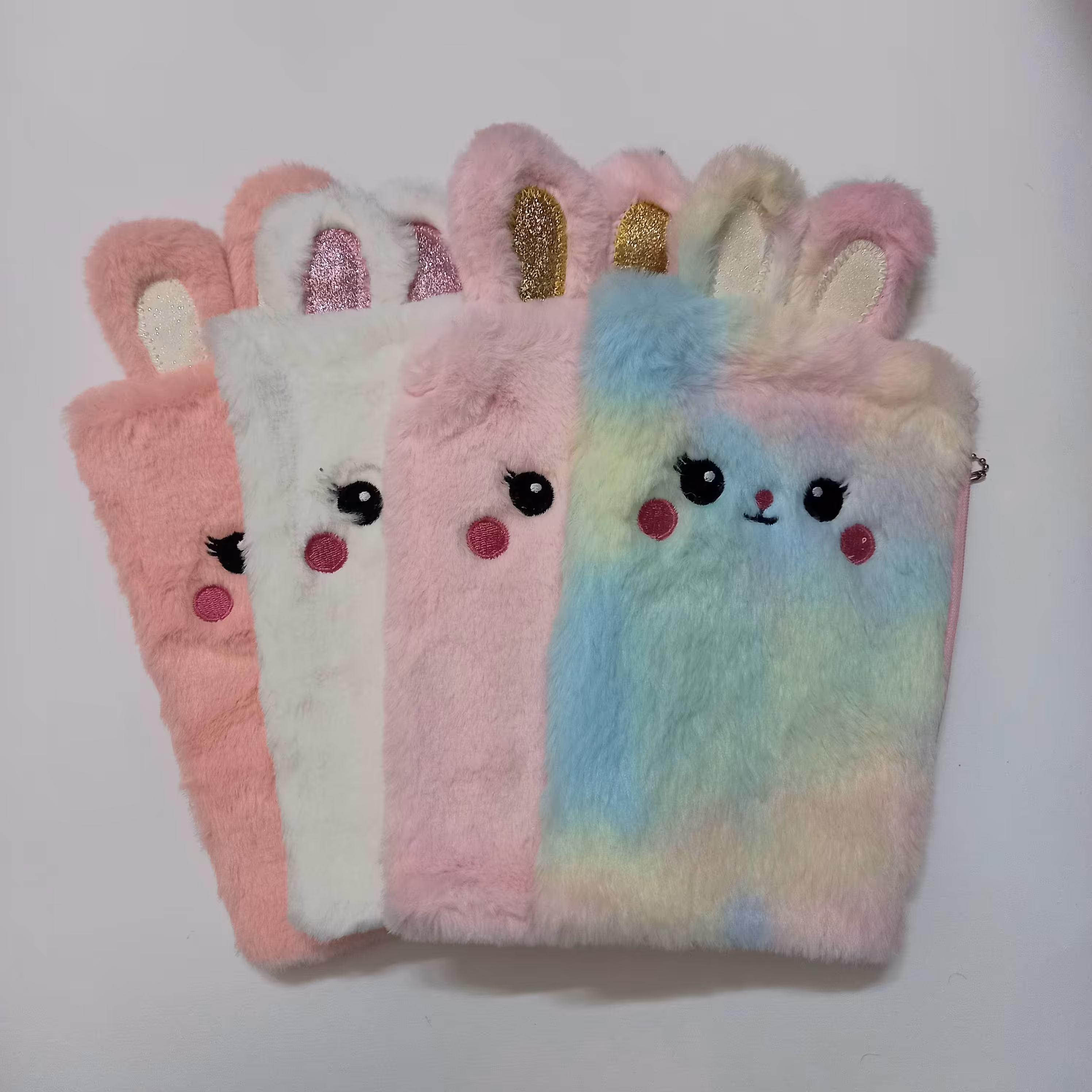 لوازم تحریر فانتزی جامدادی دخترانه پولیشی خرگوش تک زیپ جادار