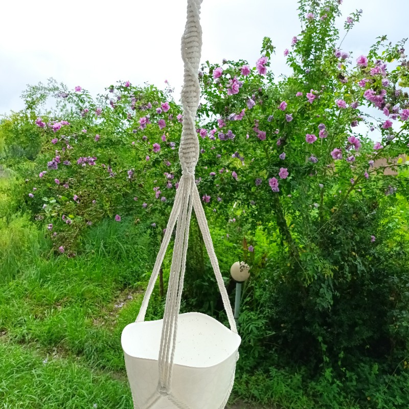 آویز گلدان مکرومه کد 01 یک رشته ای