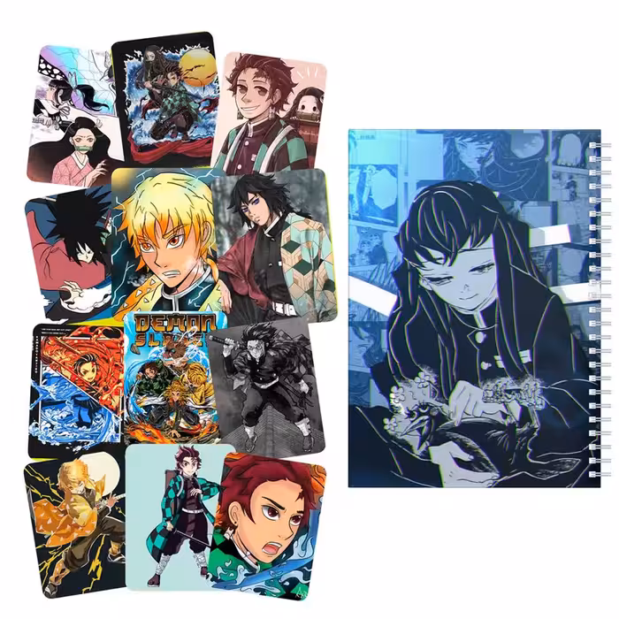 دفتر مشق باژیکان طرح انیمه Demon Slayer کد 20212177 به همراه برچسب  مجموعه 12 عددی