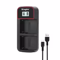 شارژر دوتایی باتری سونی سری NP-970 برند Kingma (به همراه کابل شارژ و آداپتور)