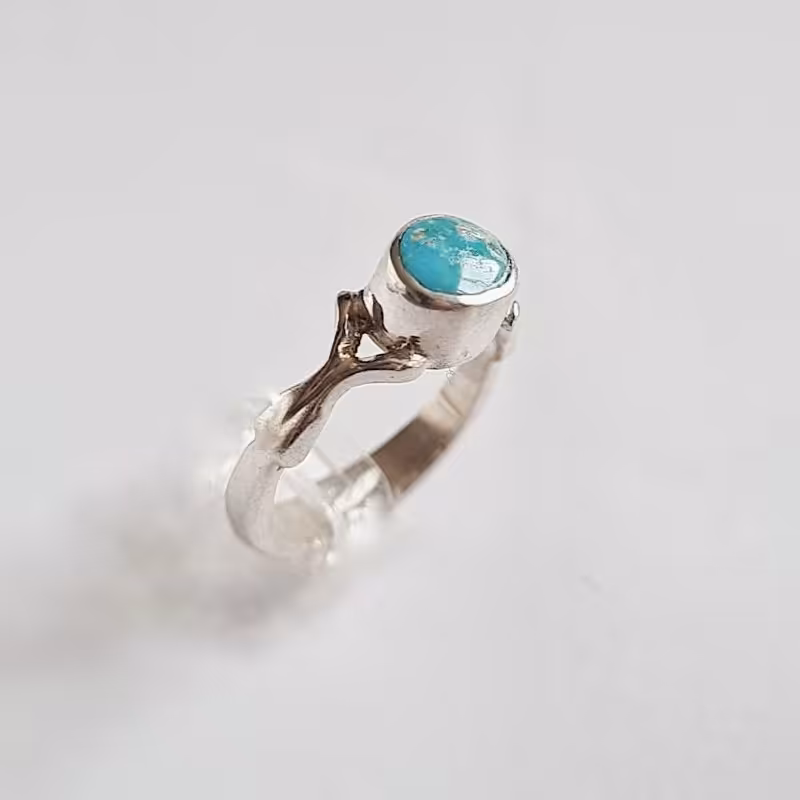 انگشتر نقره زنانه فیروزه نیشابور  همراه دعا