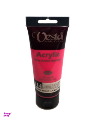 رنگ اکریلیک وستا (Vesta) 75 میلی لیتر Fluorescent Deep Pink (114) -1001