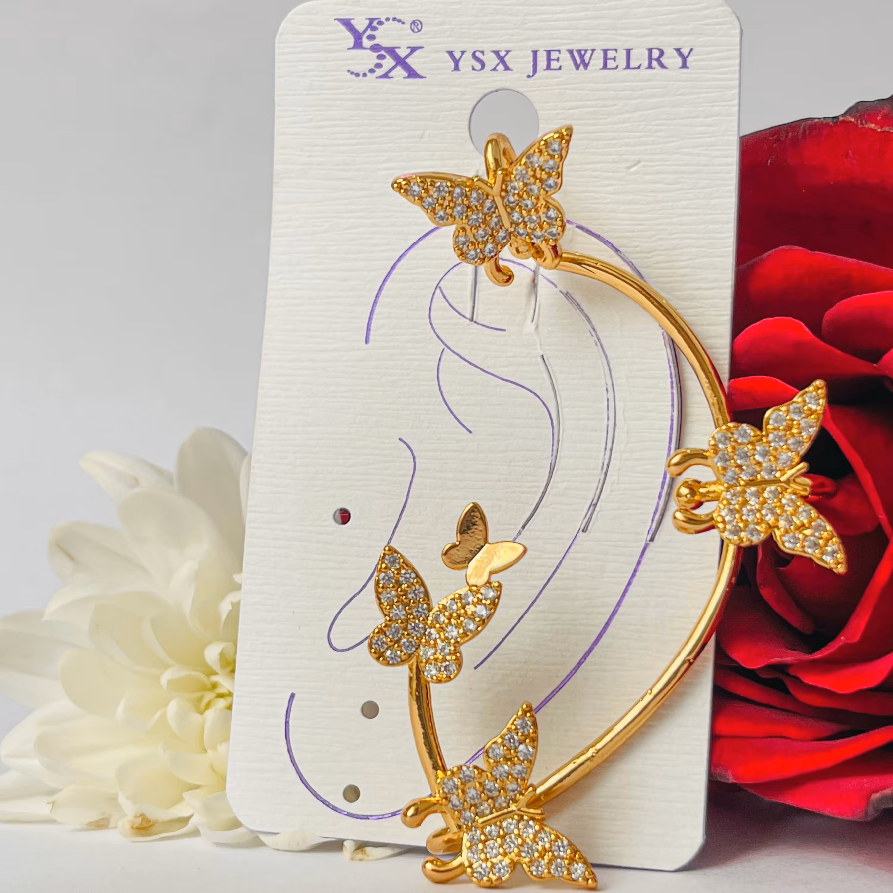 گوشواره  ایرکاف بدون نیاز ب سوراخ کردن گوش برند ژوپینگ ضد حساسیت کیفیت عالی رنگ ثابت
