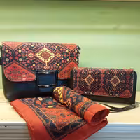 ست کیف دوشی و کیف پول و شال نازفر