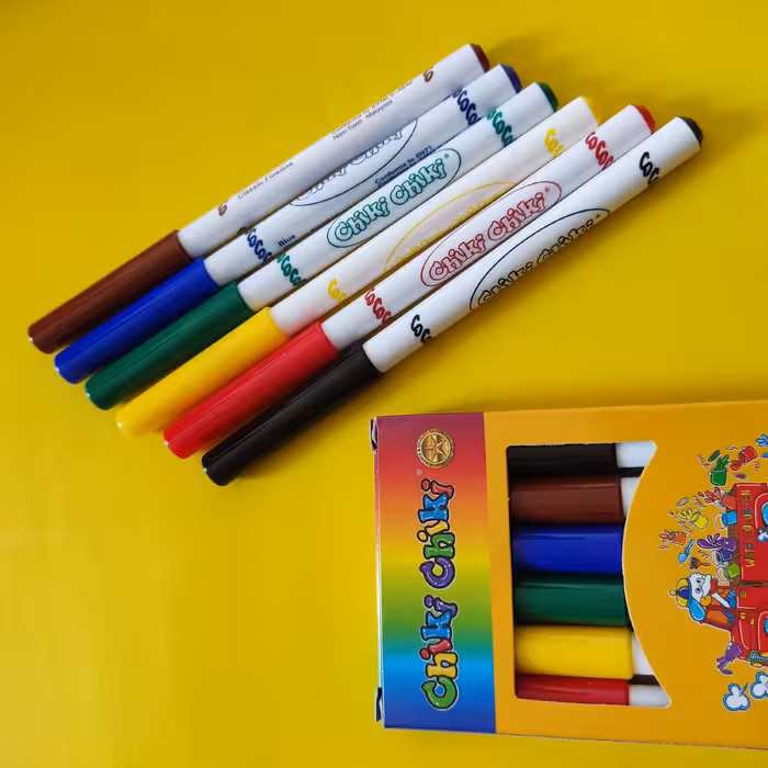 ماژیک شش رنگ مقوایی درجه یک چیکی چیکی