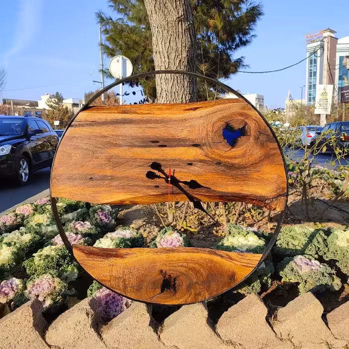 ساعت روستیک با چوب گردوکد(113)