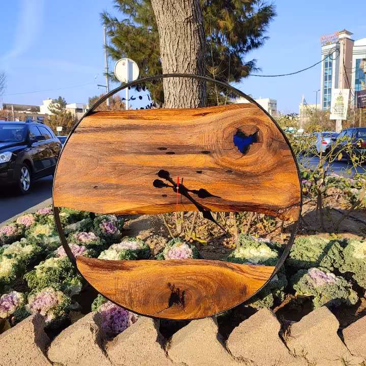 ساعت روستیک با چوب گردوکد(113)