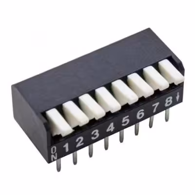 مجموعه 14 عددی دیپ سوئیچ 8 تایی پیانویی تایوانی مشکی DPL-08