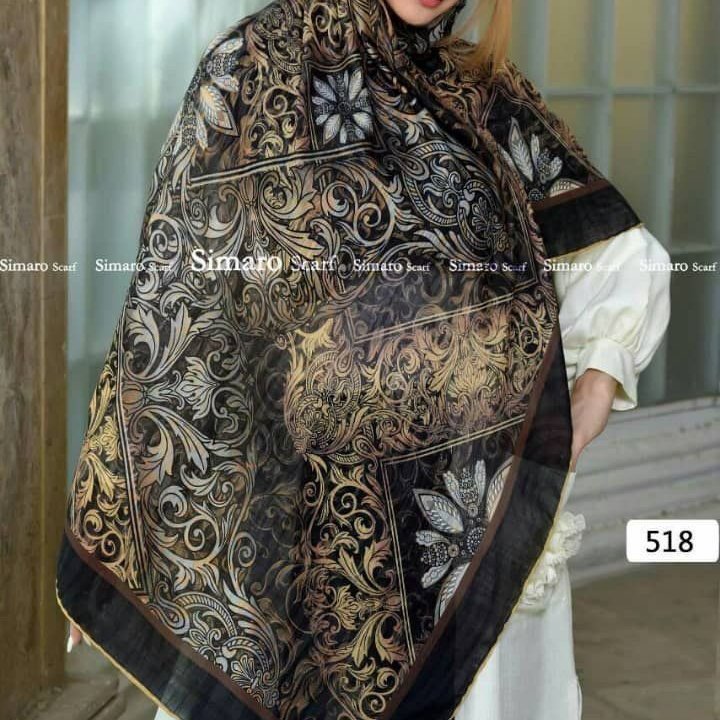 روسری کرپ حریر قواره 120دور دستدوز
