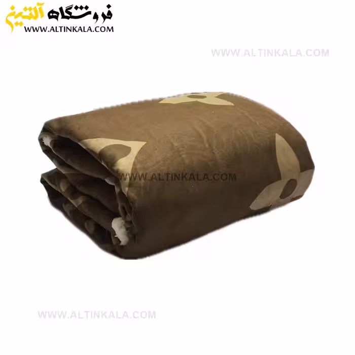 پتو گوسفندی نوجوان دولایه سایز 120×150 طرح لوییز قهوه ای