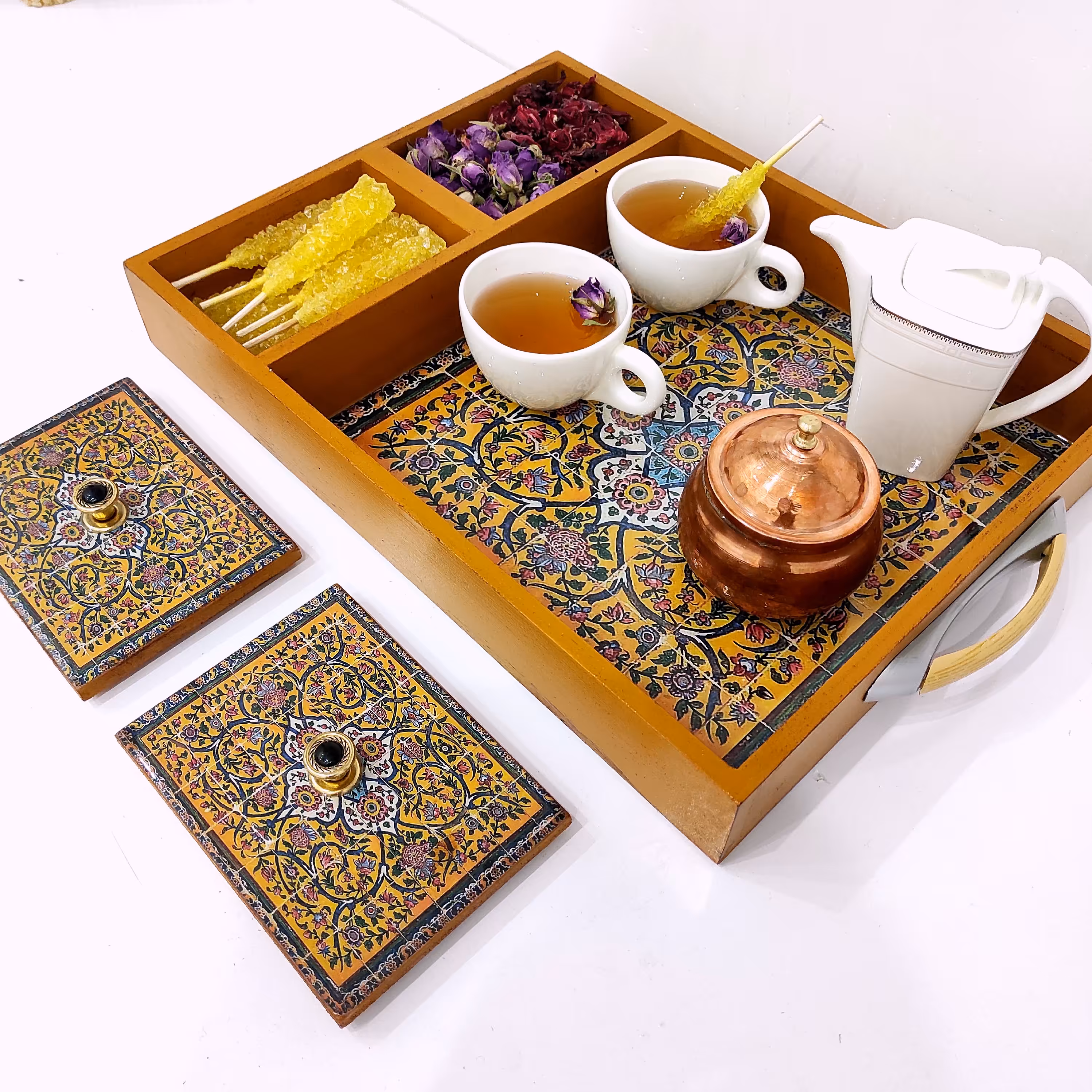 سینی چند منظوره چوب و رزین سایز 30در 40