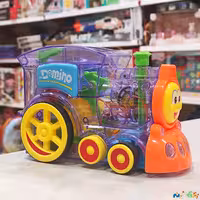 اسباب بازی قطار دومینو ساز وارداتی باطری خور ابعاد 16در 10 سانت 