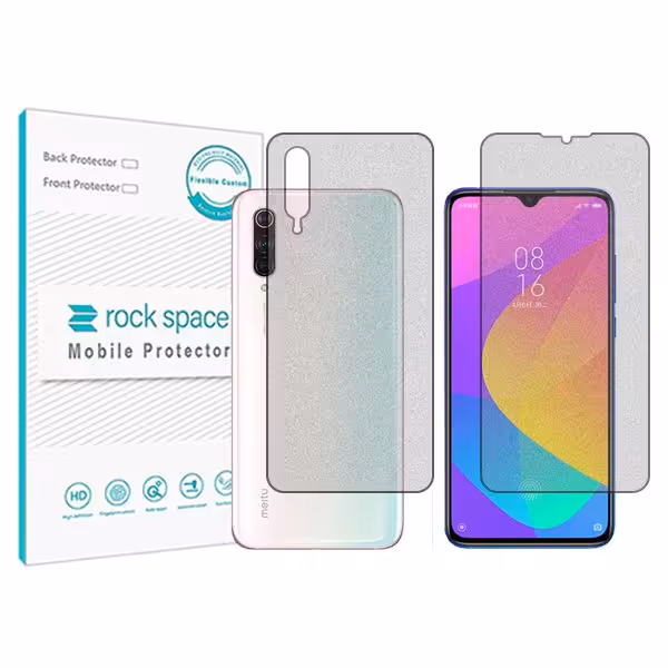 گلس صفحه نمایش و پشت گوشی شیائومی نسخه CC9 Meitu Version مدل نانو هیدروژل گیمینگ برند راک اسپیس کدSS