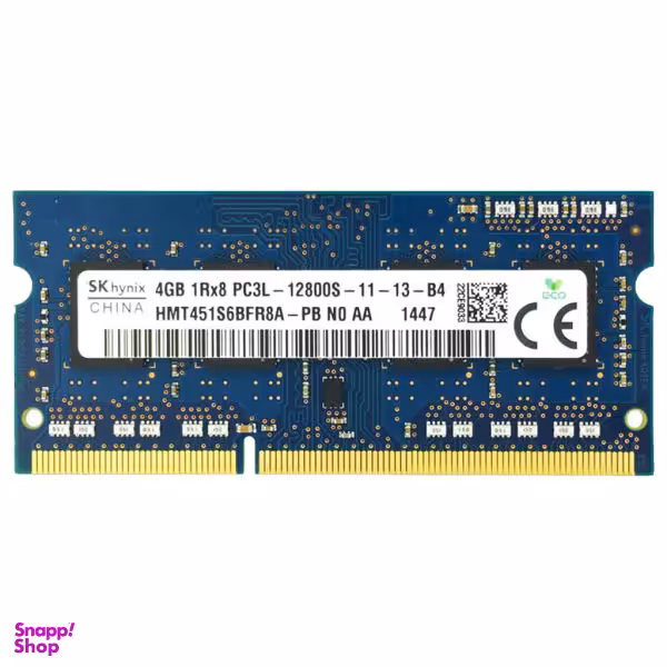 رم لپ تاپ DDR3L تک کاناله 1600 مگاهرتز CL11 اس کی هاینیکس مدل 12800S ظرفیت 4 گیگابایت