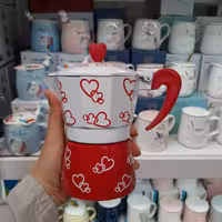 قهوه جوش طرح قلب دو کاپ