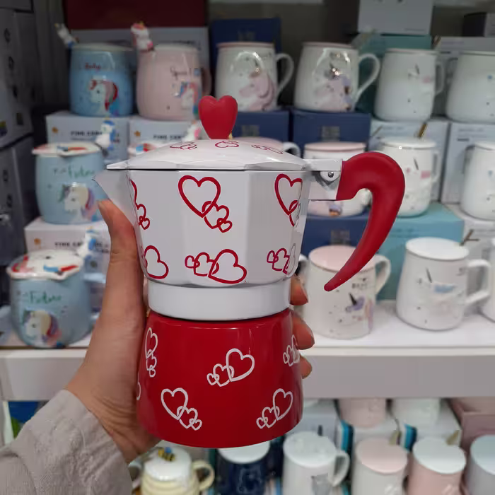 قهوه جوش طرح قلب دو کاپ