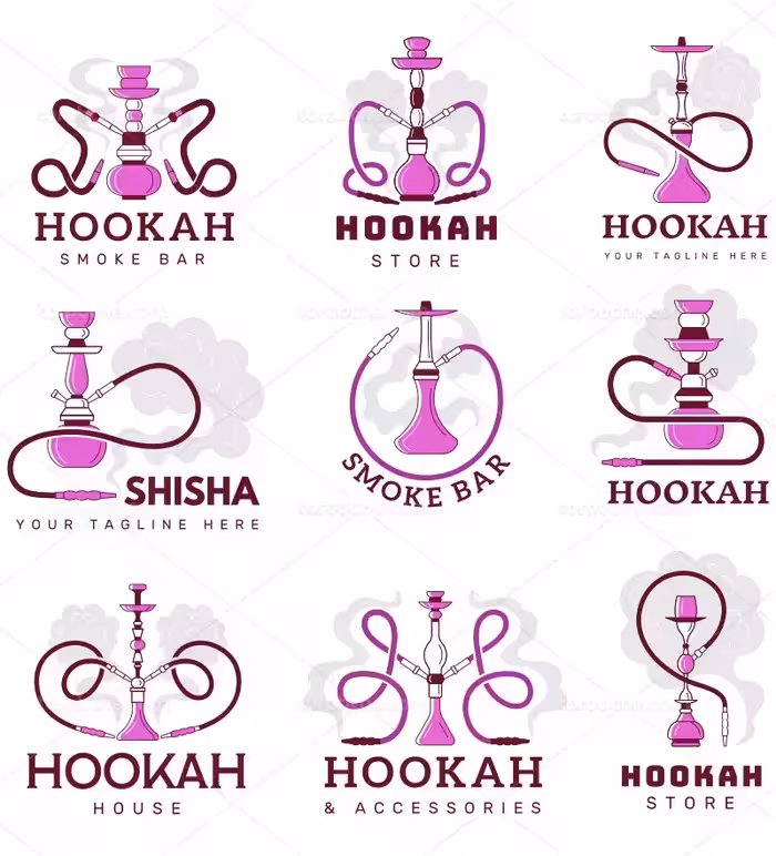 وکتور لوگو قلیون | گرافیک با طعم تربچه