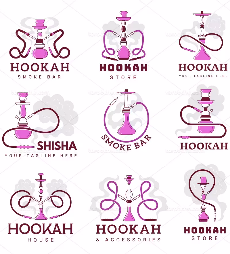 وکتور لوگو قلیون | گرافیک با طعم تربچه