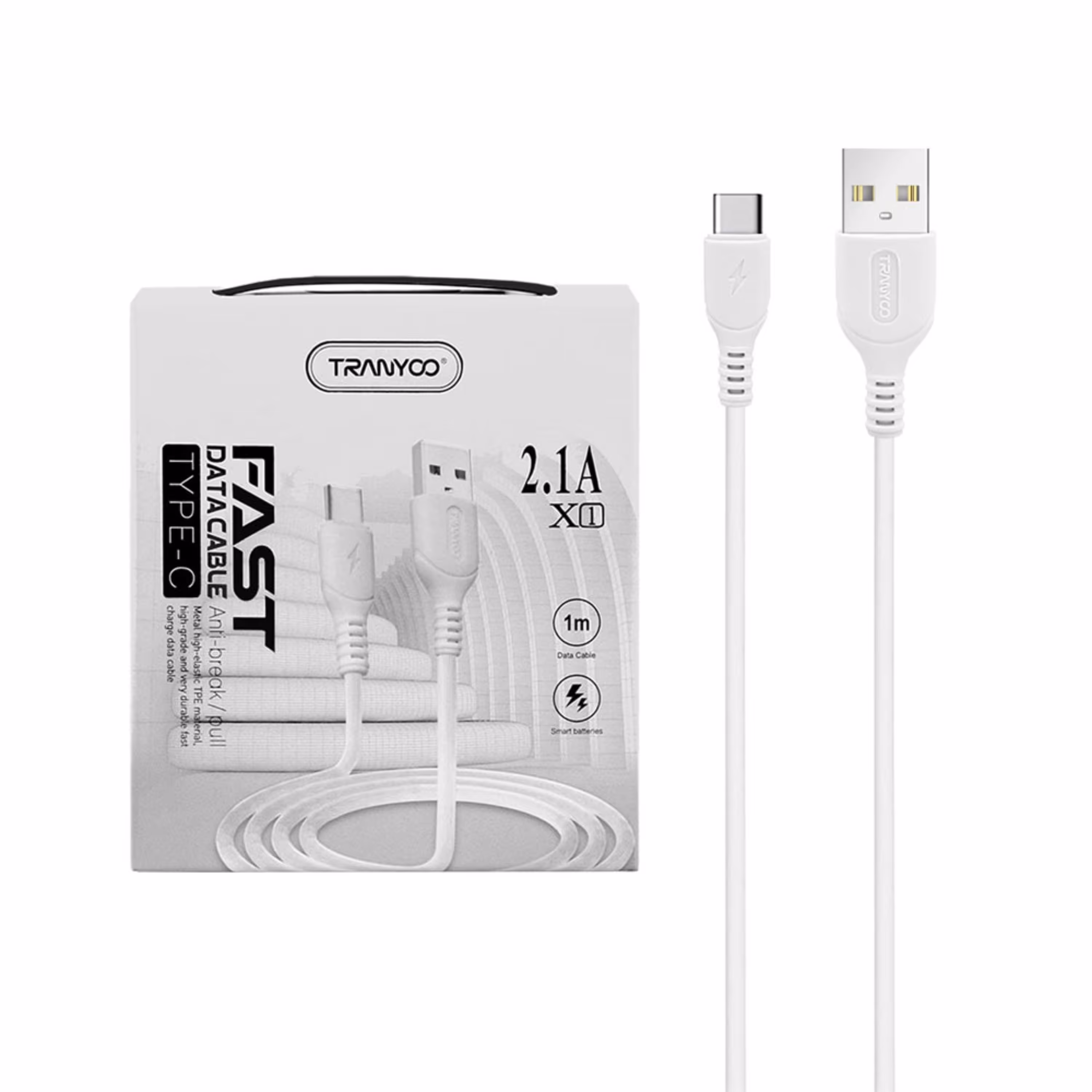 کابل شارژ فست تایپ سی ترانیو X1-C